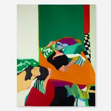 Model Reposing with Mirror Image by Tadashi Asoma, 1966, oil on canvas, sold Sep 2024