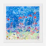 Isca Greenfield-Sanders, Red Wildflowers, 2024, mixed media, watercolor and colored pencil on paper