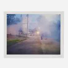 Production Still (Library Street #2) by Gregory Crewdson, 2003, digital c-print, sold Sep 2024