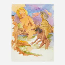 Jasper Johns, Bathers, 1984, watercolor on paper
