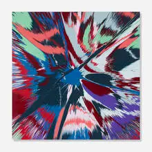 Damien Hirst, Beautiful the Eye of the Beholder Let the Story Unfold Painting, 2007, household gloss on canvas