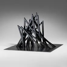 Bernar Venet, 12 Uneven Angles, 2021, steel painted black