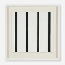 Jean Pierre Raynaud, Tableau barré, 1984, India ink on canvas in artist's frame