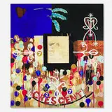 Radcliffe Bailey, Crescent, 1994, mixed media construction and collage on wood
