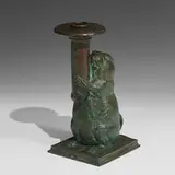 Groundhog candlestick for the Rowfant Club of Cleveland, Ohio by Tiffany Studios, sold Apr 2022