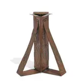 Carence Crafters, tripod candlestick with stylized leaf decoration