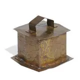 Carence Crafters, riveted inkwell with rose decoration