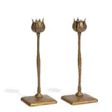 Hops Vine candlesticks, pair by Marshall Field & Co. Art Metal Craft, sold Apr 2022
