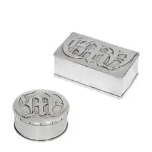 Mary Schimpff Webb, two-piece desk set: stamp box and round box