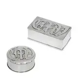 Mary Schimpff Webb, two-piece desk set: stamp box and round box