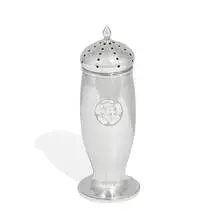 James T. Woolley, Arts & Crafts sugar caster with a chased blossom roundel, #25