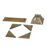 Poppy six-piece desk set: inkwell, pen tray and (4) blotter corners by Marshall Field & Co. Art Metal Craft, sold Apr 2022