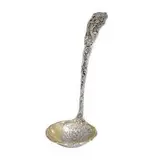 Gorham Manufacturing Company, Hizen soup ladle with decorative handle featuring a dragon, man and woman