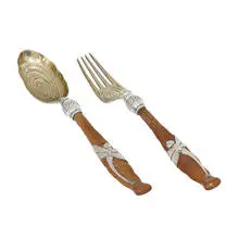 Whiting Mfg. Co., Aesthetic Movement salad serving set with dragonfly handles, #11: spoon and fork, New York, USA