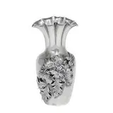 vase with flared lobed neck and applied chrysanthemum decoration, #2896 by George W. Shiebler & Co., New York, USA, sold Apr 2022