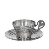 dragonfly cup and saucer by Manufacture de L'Alfénide & Christofle, sold Apr 2022