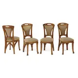 Eugène Vallin, Art Nouveau side chairs with wheat accents, set of four
