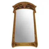 Jacques Gruber, orchid motif wall mirror with inset cameo glass panels, France