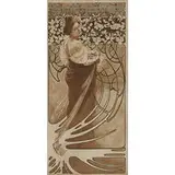 Alphonse Mucha, plate 8 (Art Nouveau maiden gathering apples), from Documents Décoratifs, 1902