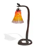 Art Nouveau, snake table lamp, #277 with a Daum shade