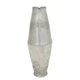 Kayserzinn, tall vase with dragonfly and water lily motif, #4309, Germany
