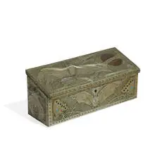 Alfred-Louis-Achille Daguet, Rectangular box with slant lid and inset cabochon jewels throughout
