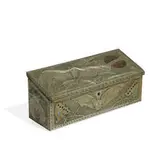 Alfred-Louis-Achille Daguet, Rectangular box with slant lid and inset cabochon jewels throughout
