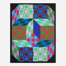 Carden by Victor Vasarely, 1980, screenprint in colors, sold Apr 2020