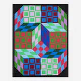 Carden by Victor Vasarely, 1980, screenprint in colors, sold Apr 2020