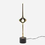 Cobra table lamp, model 12919 by Angelo Lelii, 1964, brass, enameled brass, enameled steel, sold Apr 2020