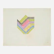 Untitled (#17) by Neil Williams, c. 1965, colored pencil on paper, sold Apr 2020