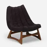 Adrian Pearsall, lounge chair, c. 1960, ultrasuede, walnut