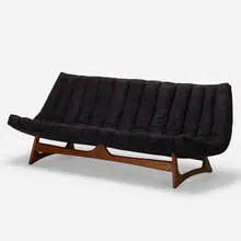 Adrian Pearsall, sofa, c. 1960, ultrasuede, walnut