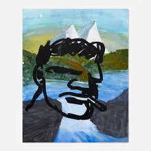 Untitled by Robert Loughlin, acrylic on canvas, sold Apr 2020