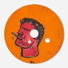 Untitled (disc) by Robert Loughlin, acrylic on plywood, sold Apr 2020