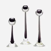 Cenedese, candlesticks, set of three, c. 1975, glass