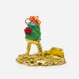 Lip Tide by The Haas Brothers, 2019, gold-plated pewter, Venetian and Czech glass beads, sold Apr 2020