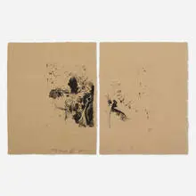 Cut and Snip (diptych) by Jim Dine, 1962-63, lithograph on handmade paper, sold Apr 2020