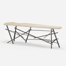 Christopher Poehlmann, Modern Rustic Bench, 2018, laminate over plywood, steel