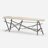 Christopher Poehlmann, Modern Rustic Bench, 2018, laminate over plywood, steel