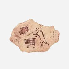 Peckham Rock by Banksy, offset lithograph in colors on wooden packard, sold Apr 2020