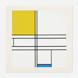 Piet Mondrian, Composition with Blue and Yellow, 1967, screenprint in colors