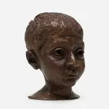 Jacob Epstein, Head of a Boy, c. 1950, patinated bronze