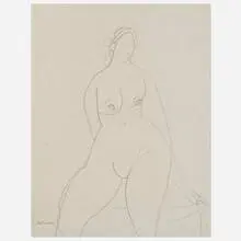 Untitled by Gaston Lachaise, c. 1932, pencil on paper, sold Mar 2020