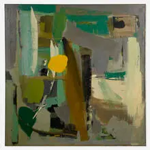 Robert S. Neuman, Square Green-Gray, 1955, oil on canvas