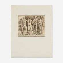 Four Men by Keith Vaughan, 1961, graphite on paper, sold Mar 2020