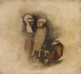 Benjamín Cañas, (Salvadoran 1933-1987), oil and gold leaf on board