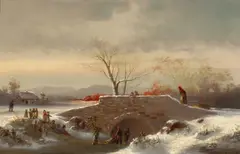 A Winter's Day by Cornelius Krieghoff, oil on canvas, offered Aug 2006
