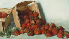 Joseph Decker, A Punnet of Strawberries, 1883, oil on canvas