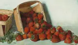 Joseph Decker, A Punnet of Strawberries, 1883, oil on canvas